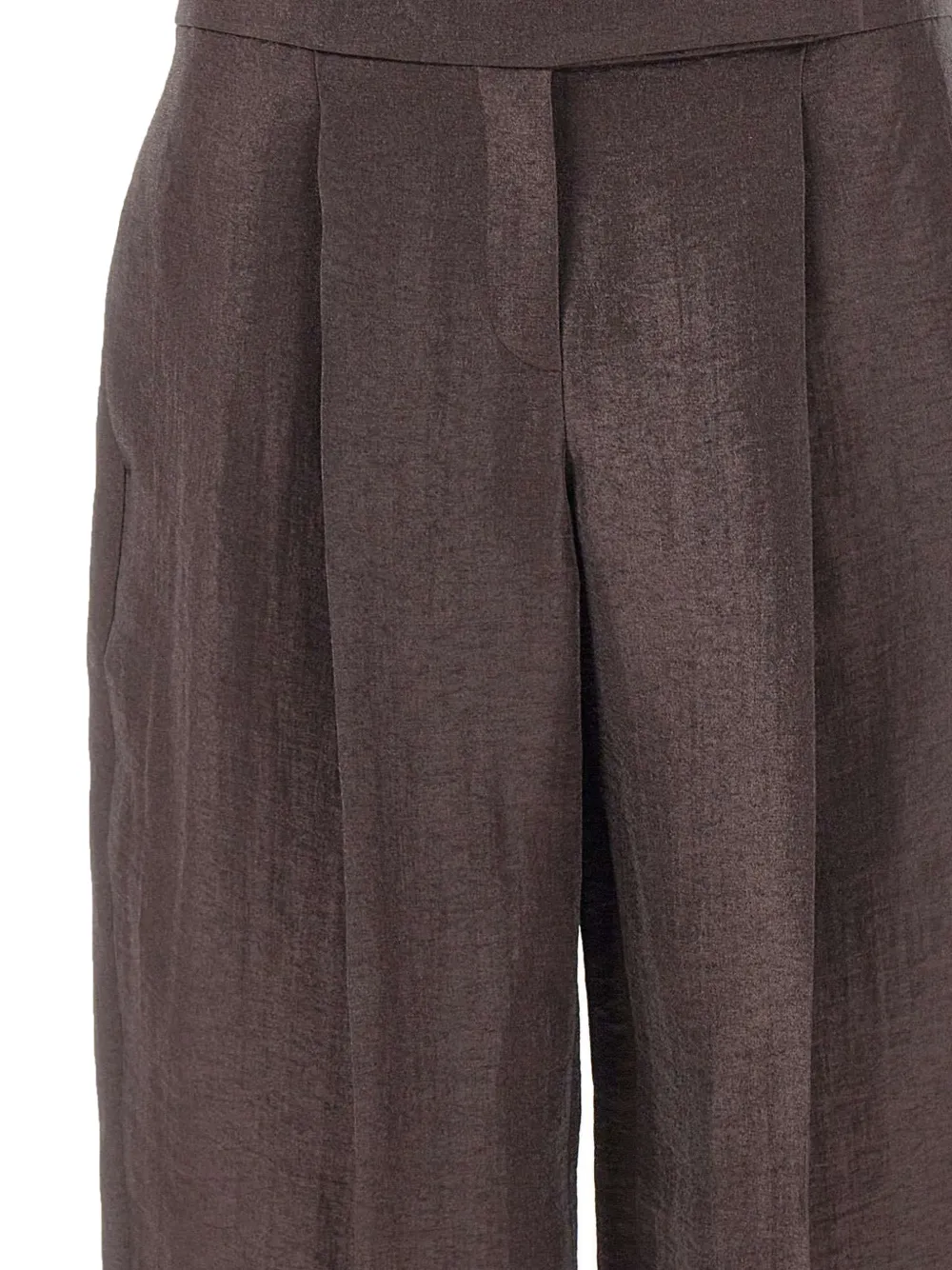 BOSS Broek met plooien Bruin
