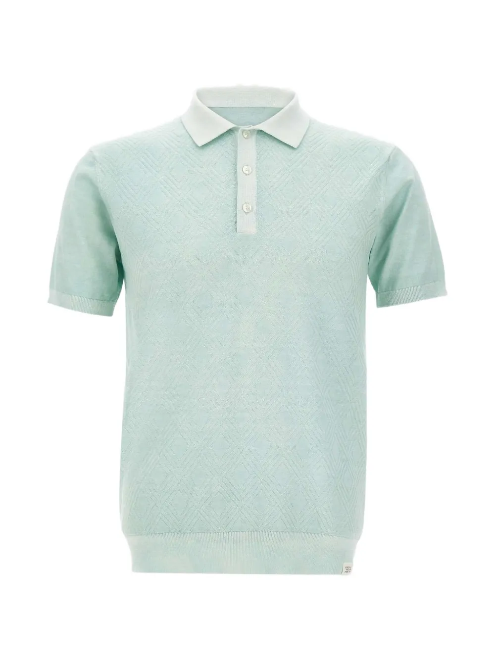 Peuterey diamond-pattern cotton polo shirt - Grün