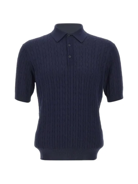 Kangra cable-knit ribbed polo shirt