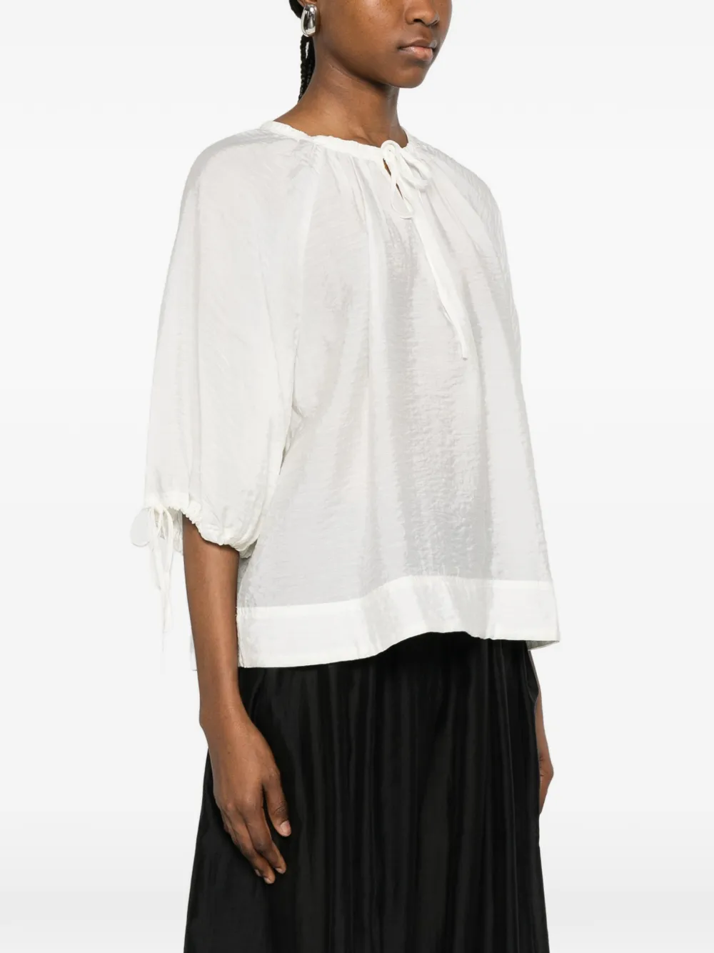  Samsoe Samsoe Blusa Samateran Con Lazo En El Cuello - Blanco 