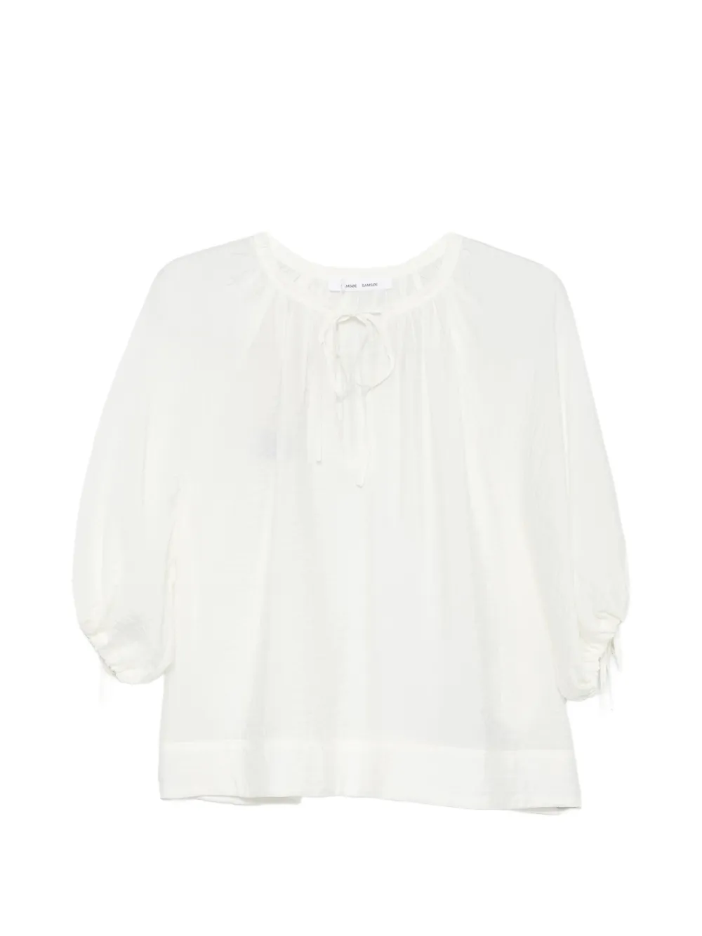 SAMSOE SAMSOE Samateran tie-neckline blouse - Bianco