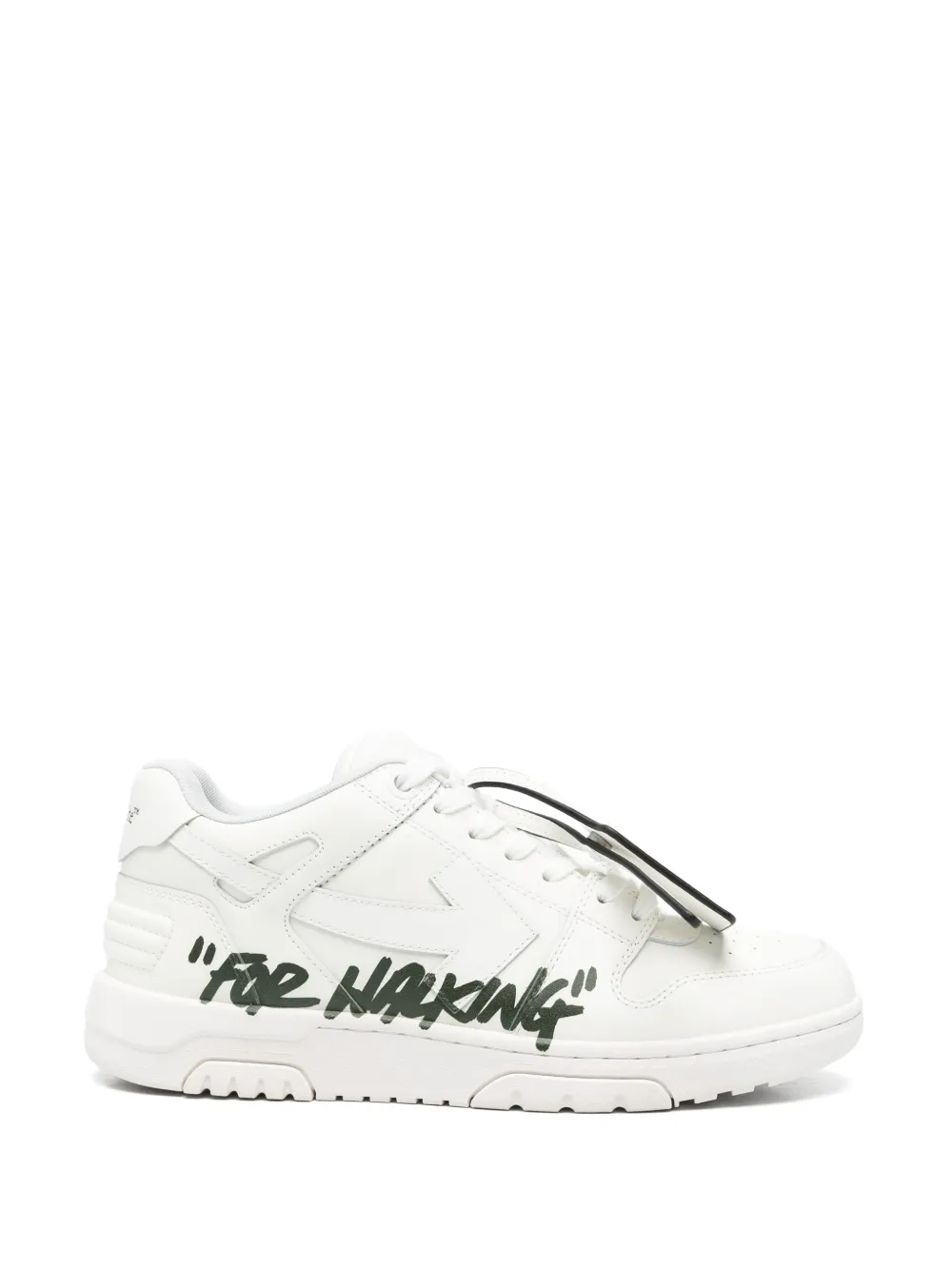 Pre-owned Off-white Out Of Office "for Walking" Leather Sneakers In White
