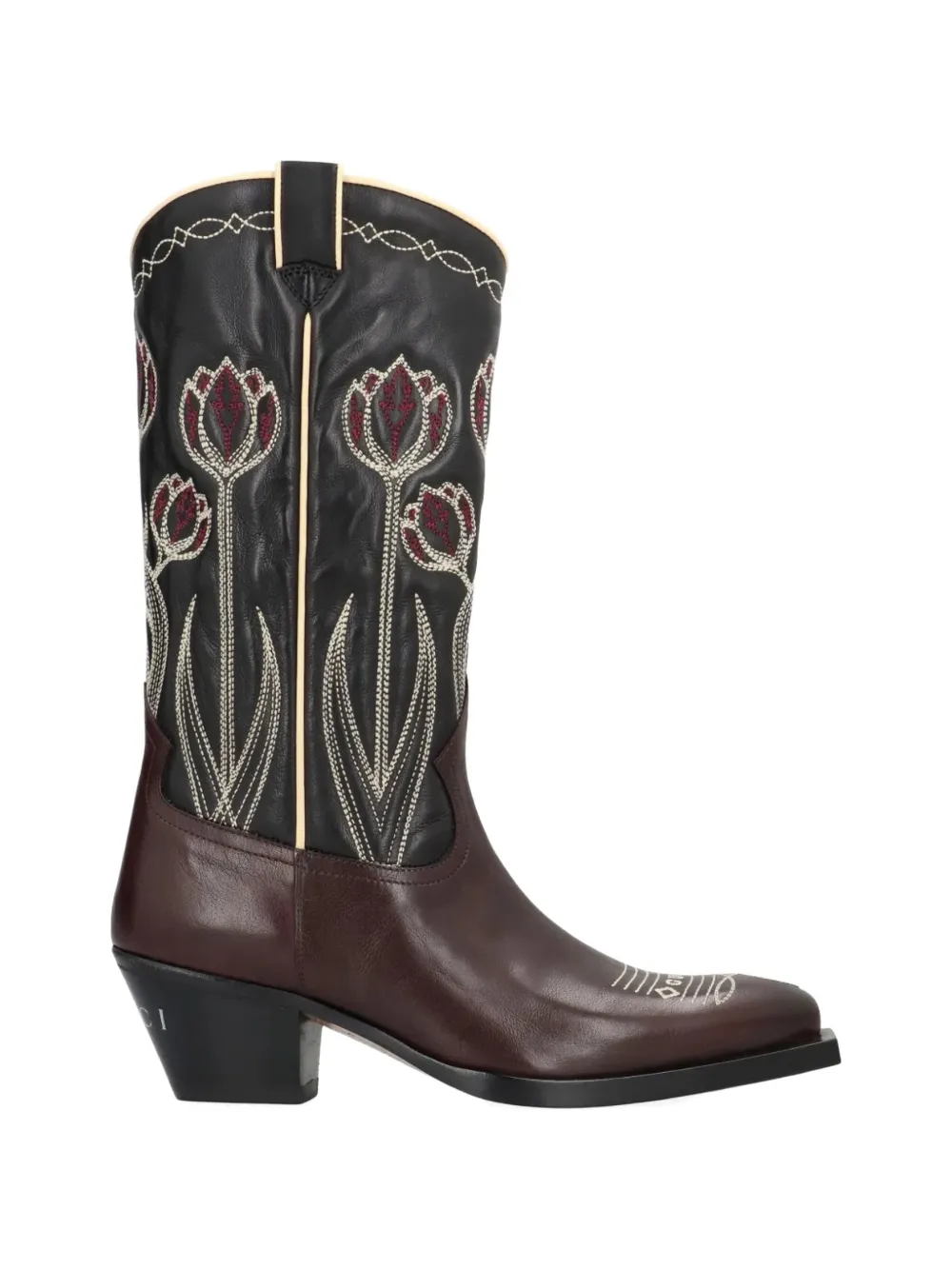 Gucci Pre-Owned Stivali in pelle con ricamo - Nero
