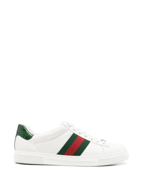 Gucci Pre-Owned Ace stripe-detail leather sneakers