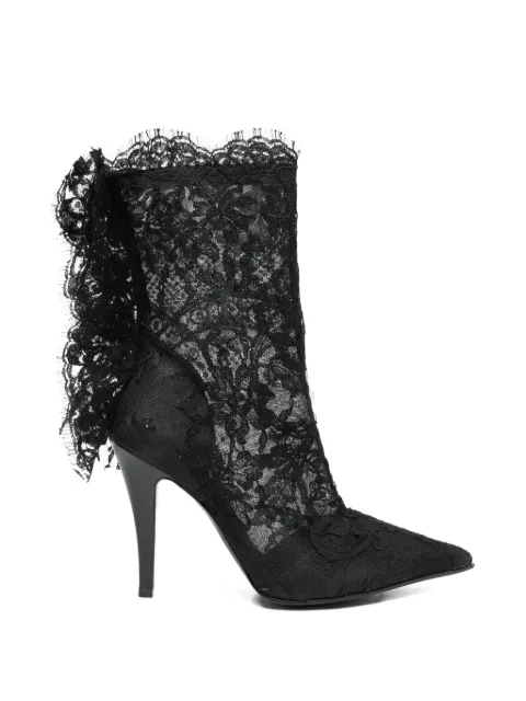 Alexander McQueen Pre-Owned Heron lace-trimmed stiletto boots