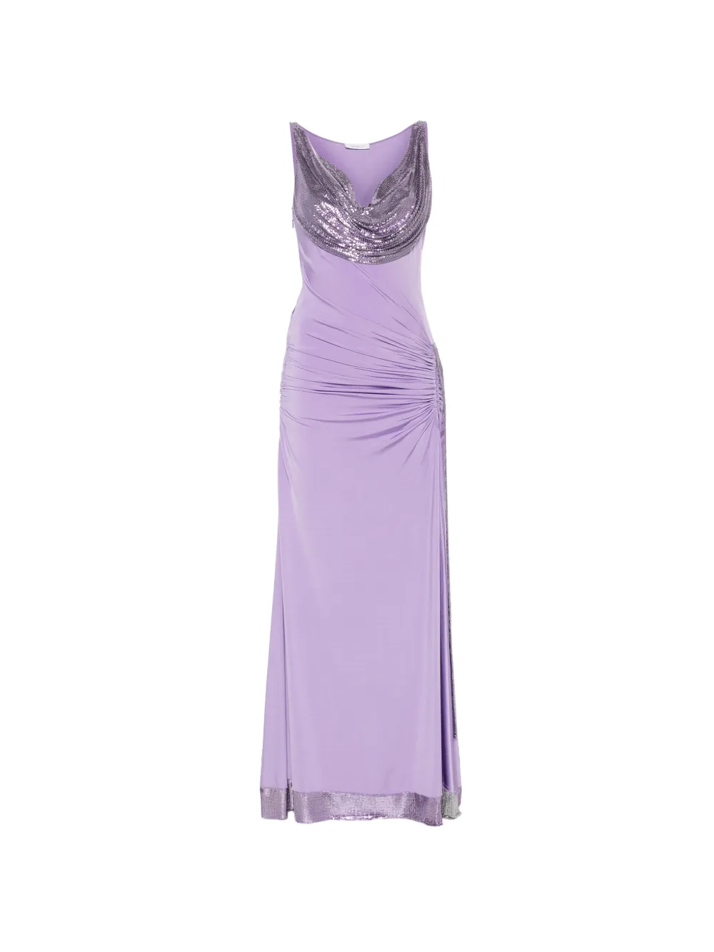 Paco Rabanne Pre-Owned chainmail-trim maxi dress - Purple