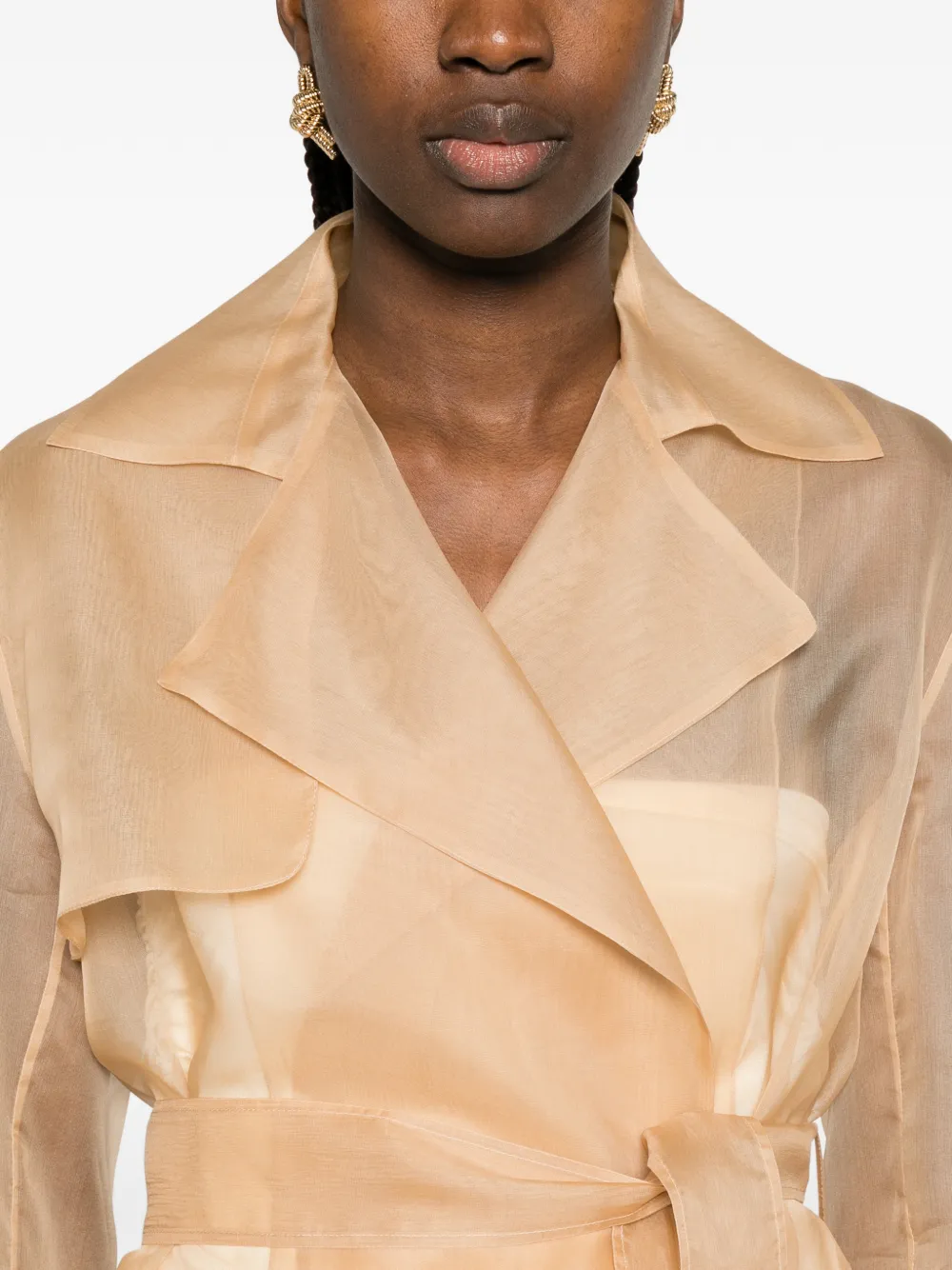 Antonelli Belted Coat In Neutral