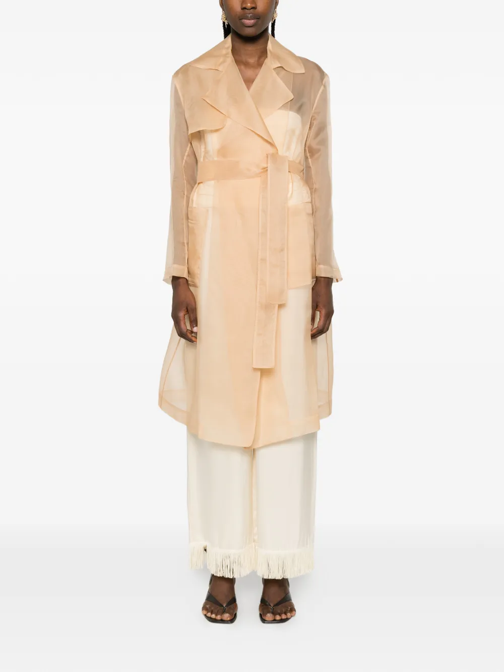 Antonelli Belted Coat In Neutral