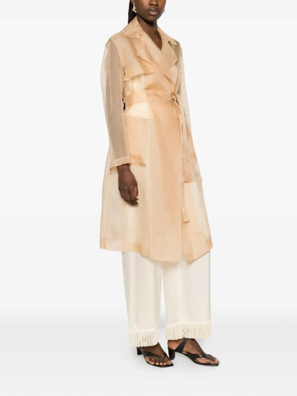 Antonelli Belted Coat In Neutral
