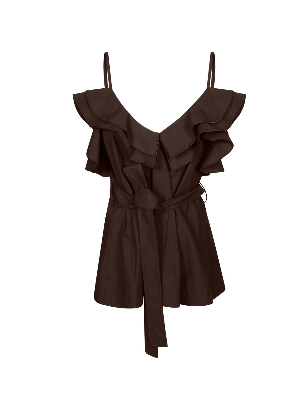 P.A.R.O.S.H. ruffled belted blouse - Marrone
