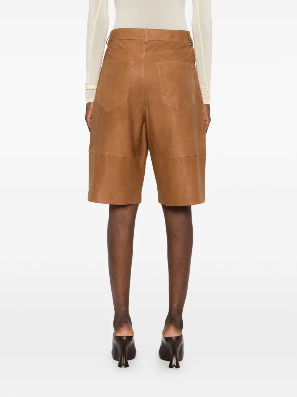 Tela Shorts met zak en vlakken Bruin
