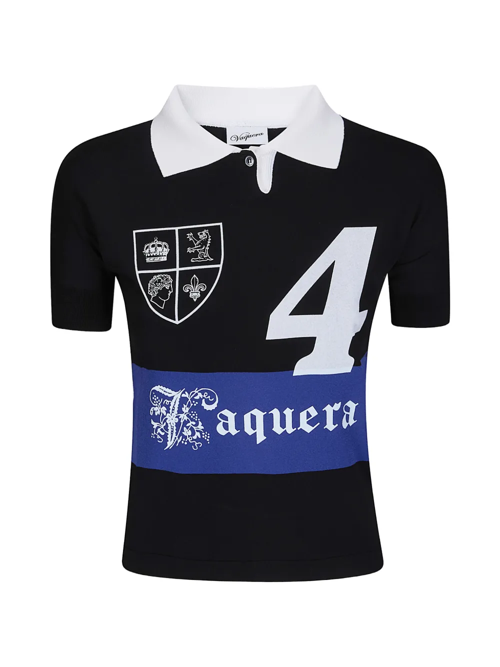 Vaquera logo-print striped polo shirt - Nero