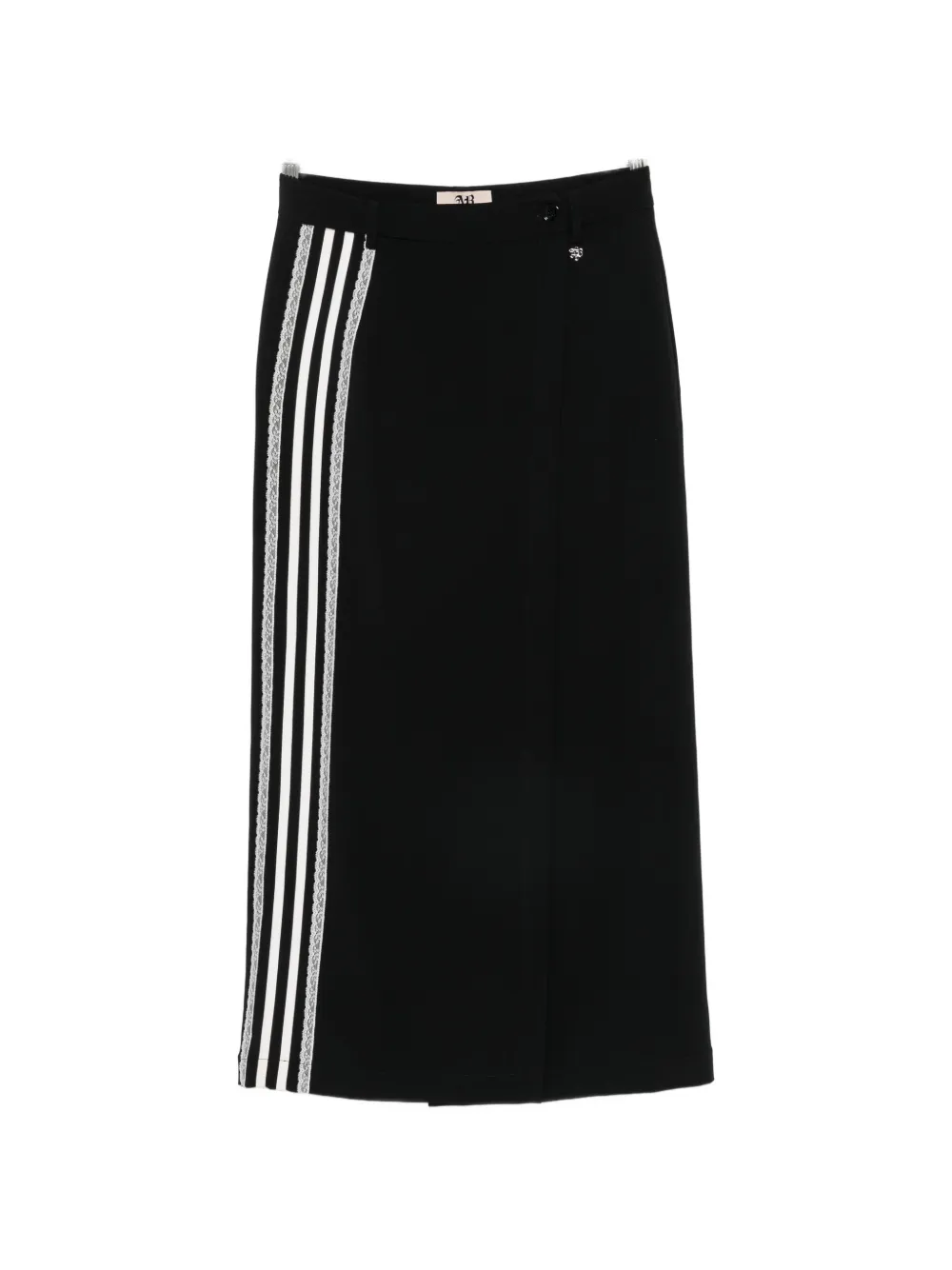 Aniye By Sandy lace-trim striped maxi skirt - Nero