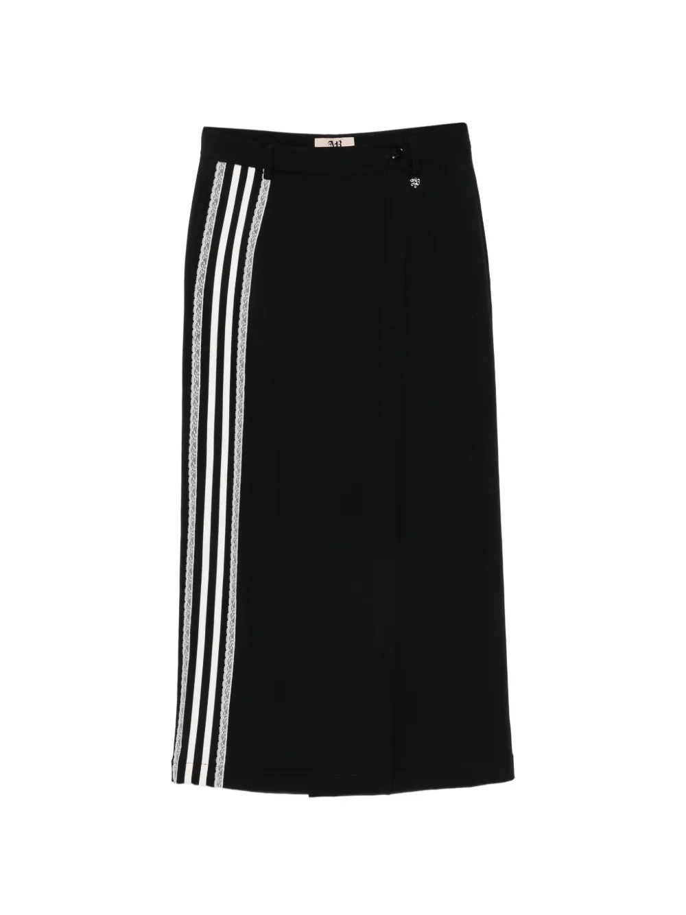 Aniye By Sandy lace-trim striped maxi skirt - Nero