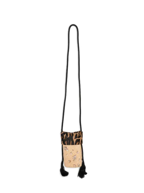 Johanna Ortiz leopard-print crystal-embellished cross body bag