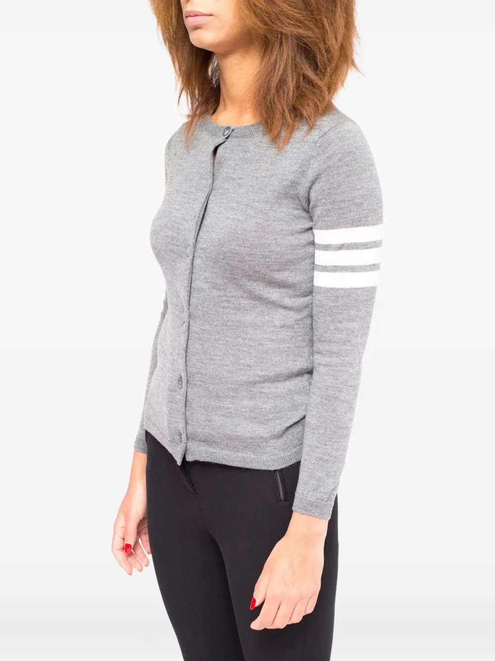  La-rose Striped Cardigan - Grey 