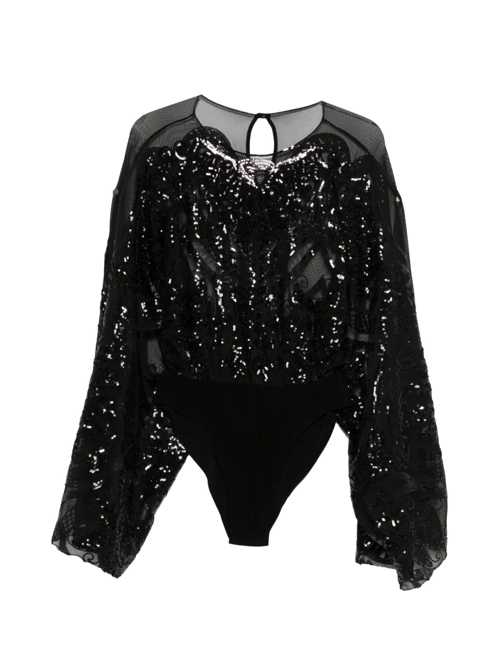 Norma Kamali sequin-embellished bodysuit - Nero