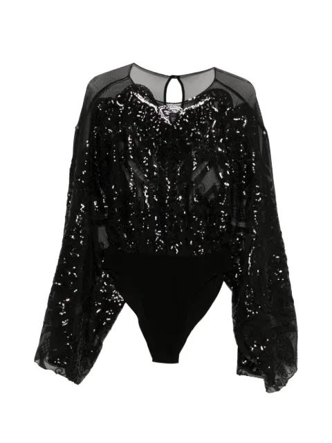 Norma Kamali bodysuit med pailletter