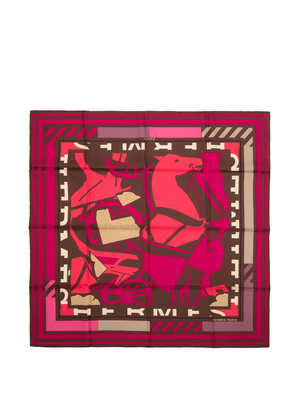 Hermès Pre-Owned Puzzle printed scarf - Marrone