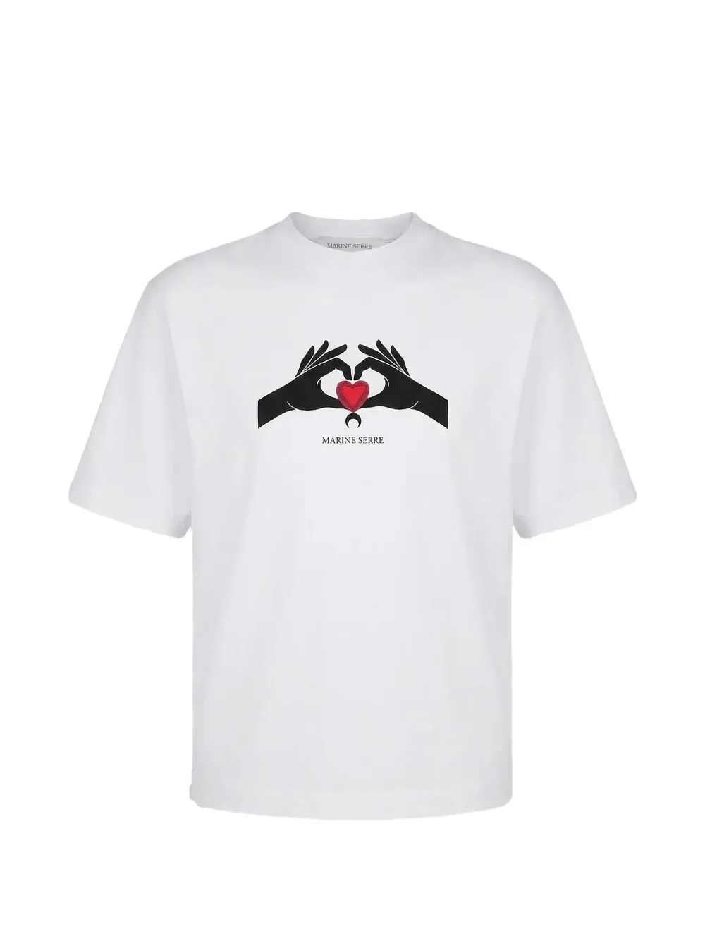 Marine Serre heart-print T-shirt - Weiß