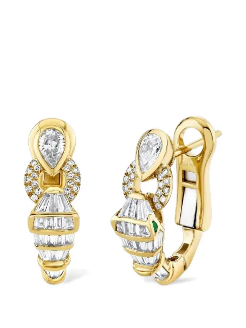 SHAY diamond serpentine huggies earrings