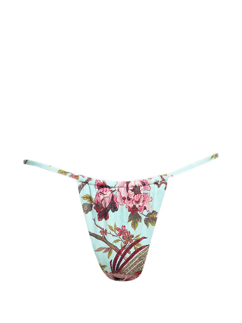Skims x Roberto Cavalli floral string bikini bottoms - Blu