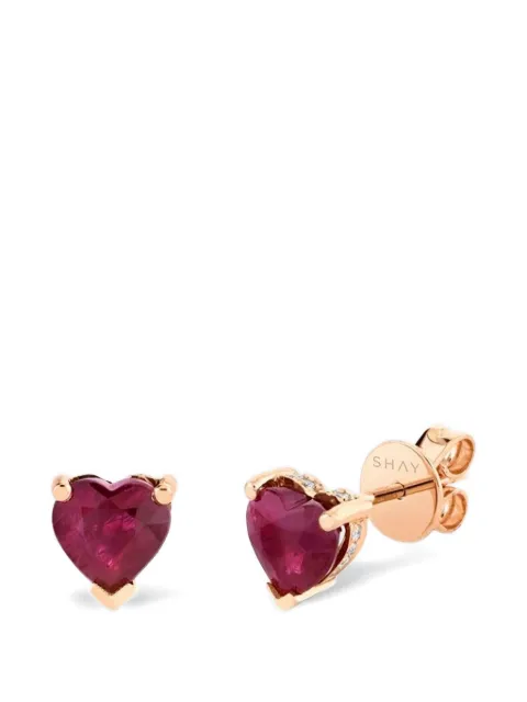 SHAY ruby heart studs 