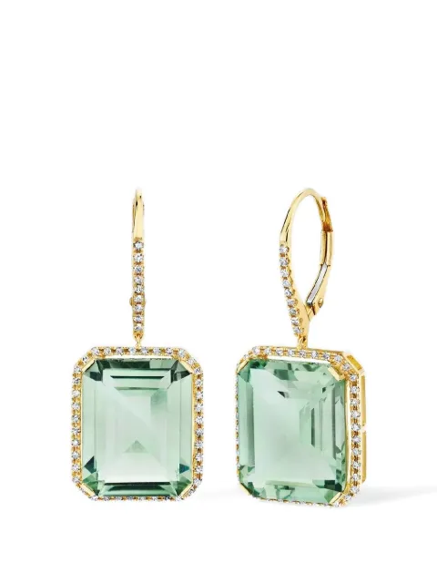 SHAY green-amethyst diamond portrait earrings