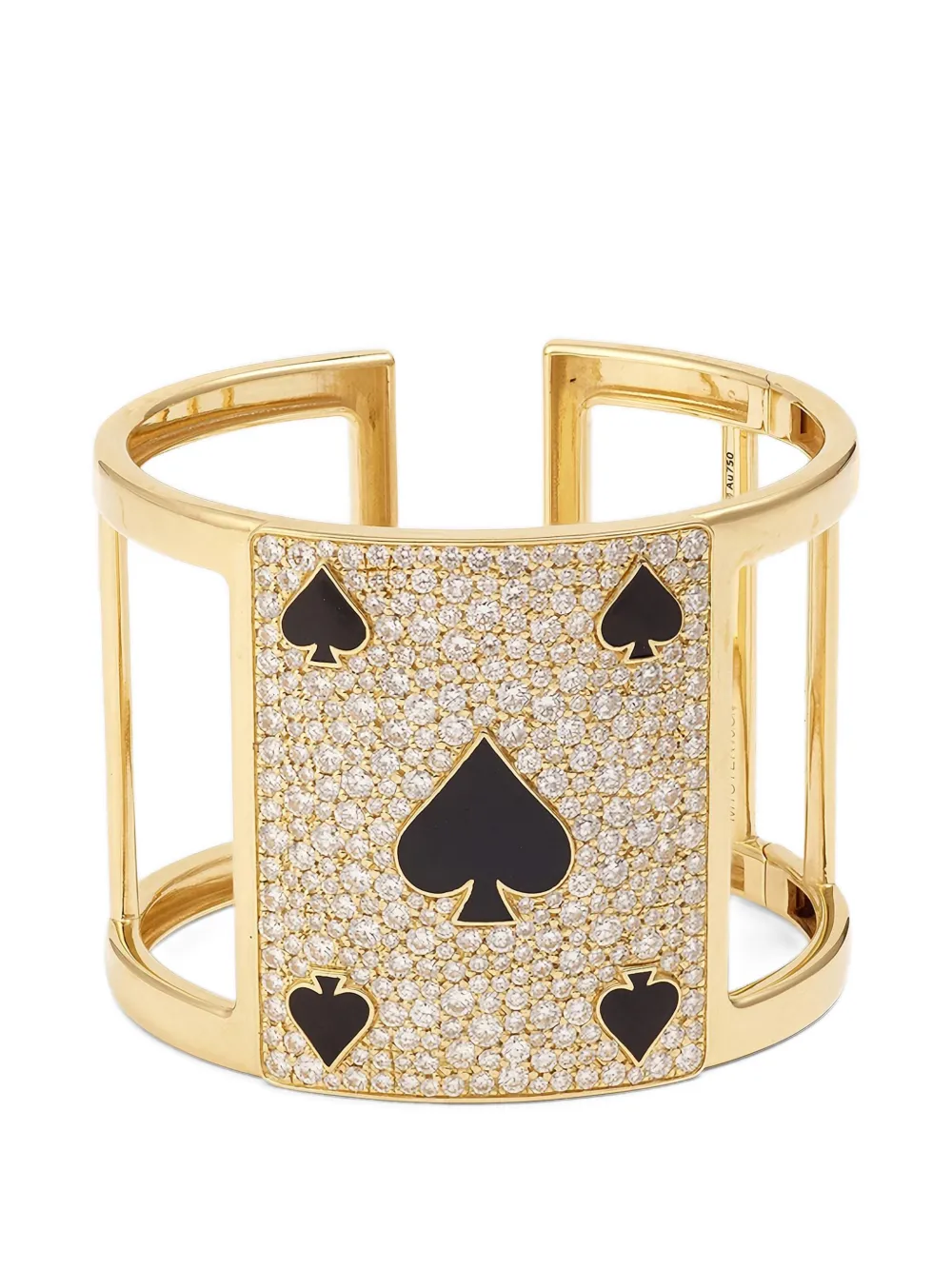 Mysteryjoy diamond lacquer open cuff bracelet - Gold