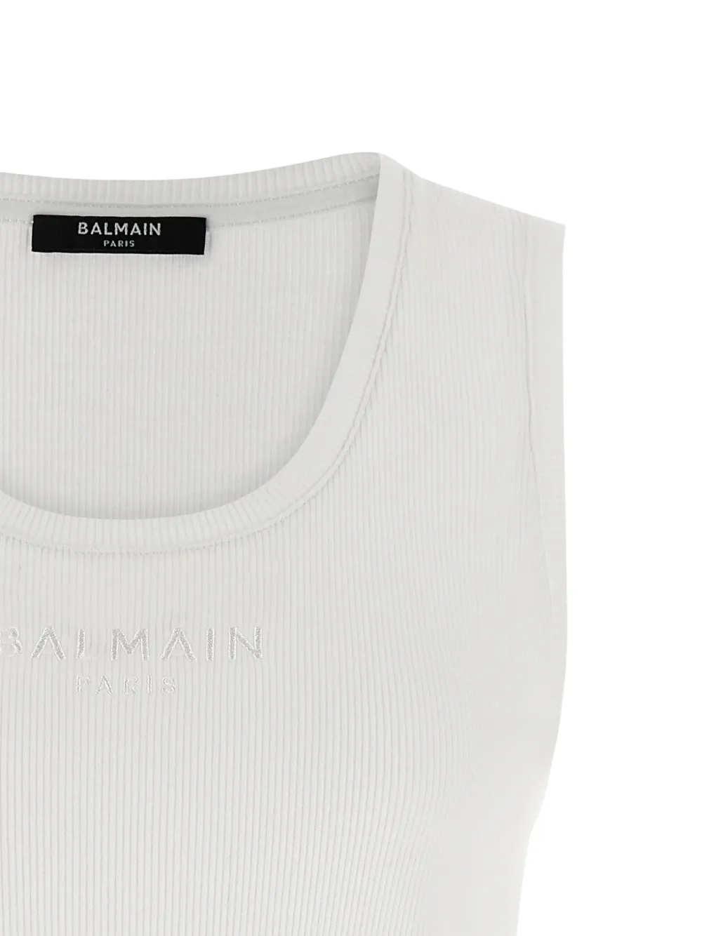 Balmain Tanktop met borduurwerk Wit