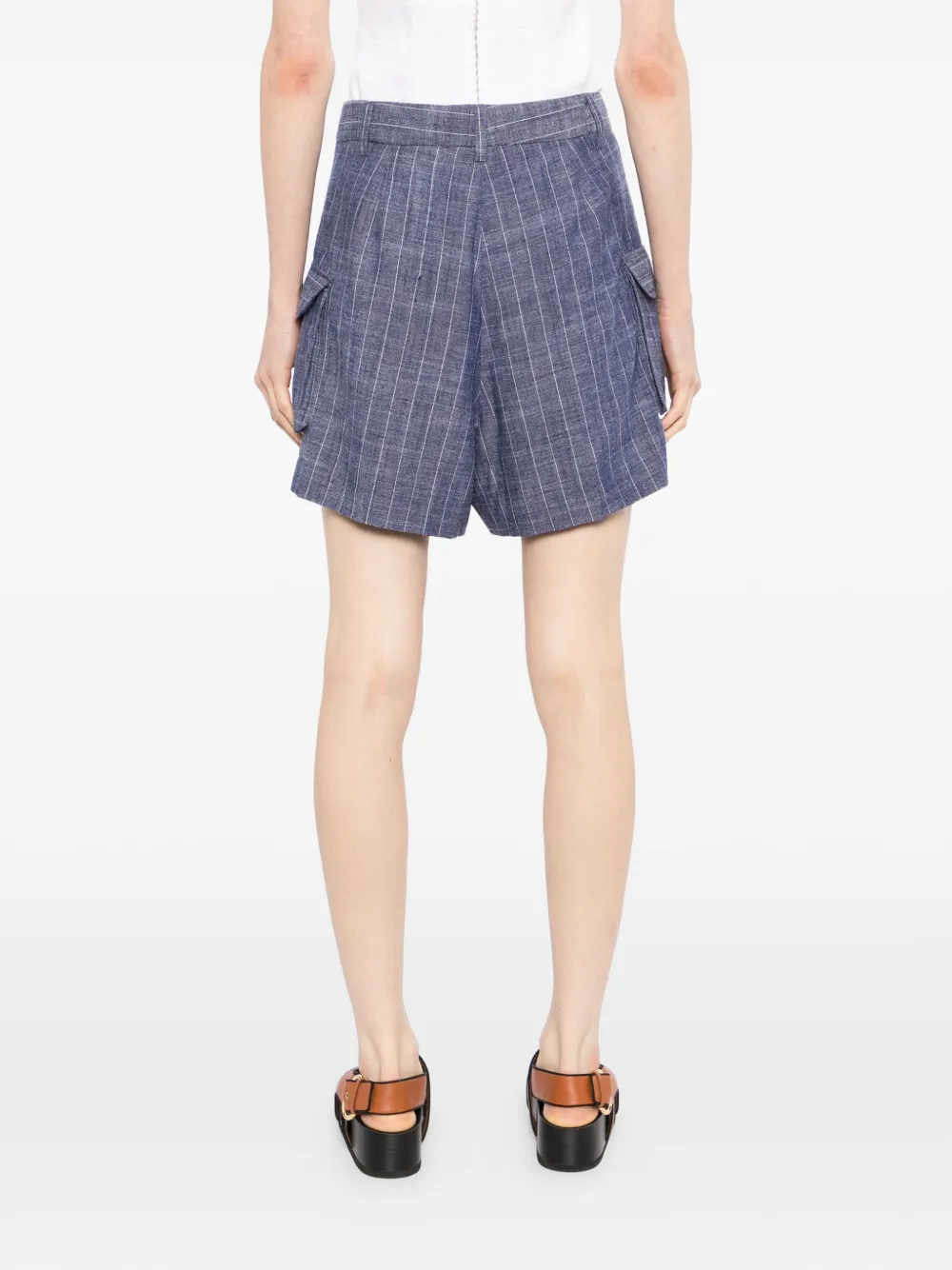 BLAKLACE Cargo shorts met krijtstreep Blauw
