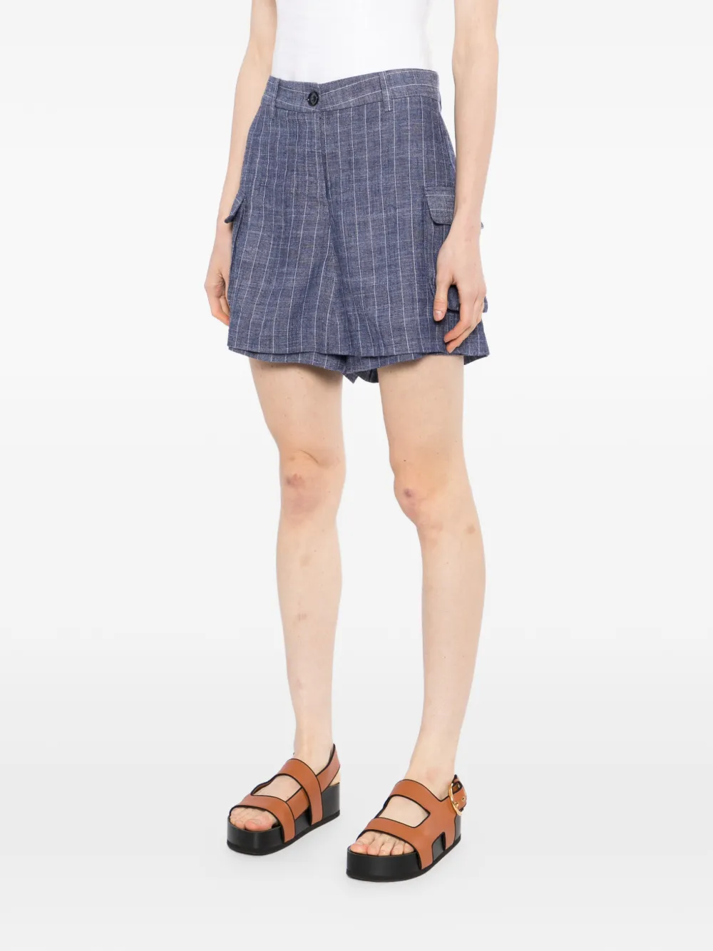 BLAKLACE Cargo shorts met krijtstreep Blauw