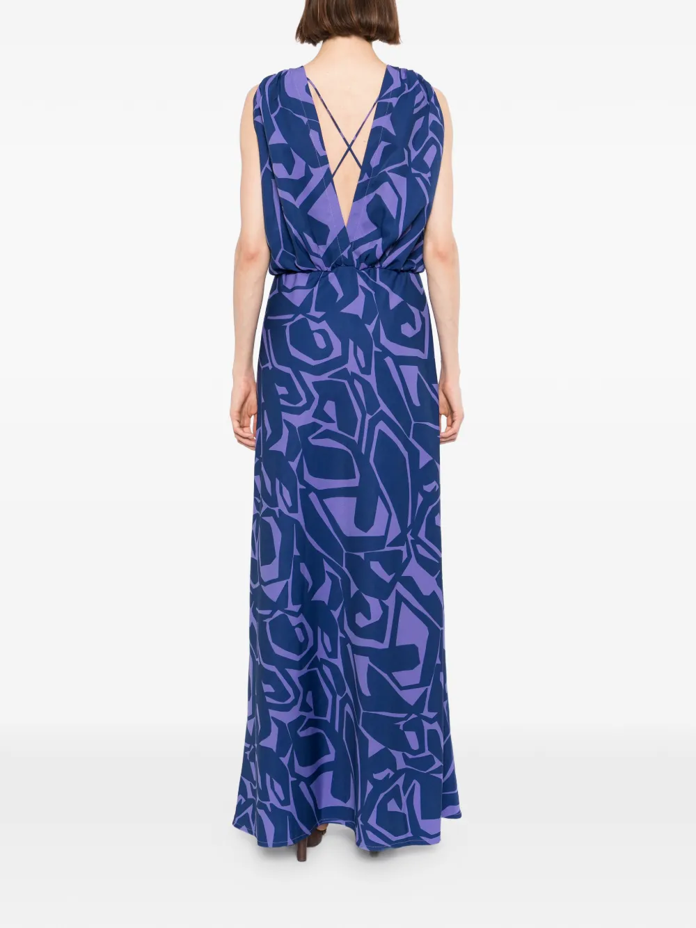 BLAKLACE Maxi-jurk met print en V-hals Blauw