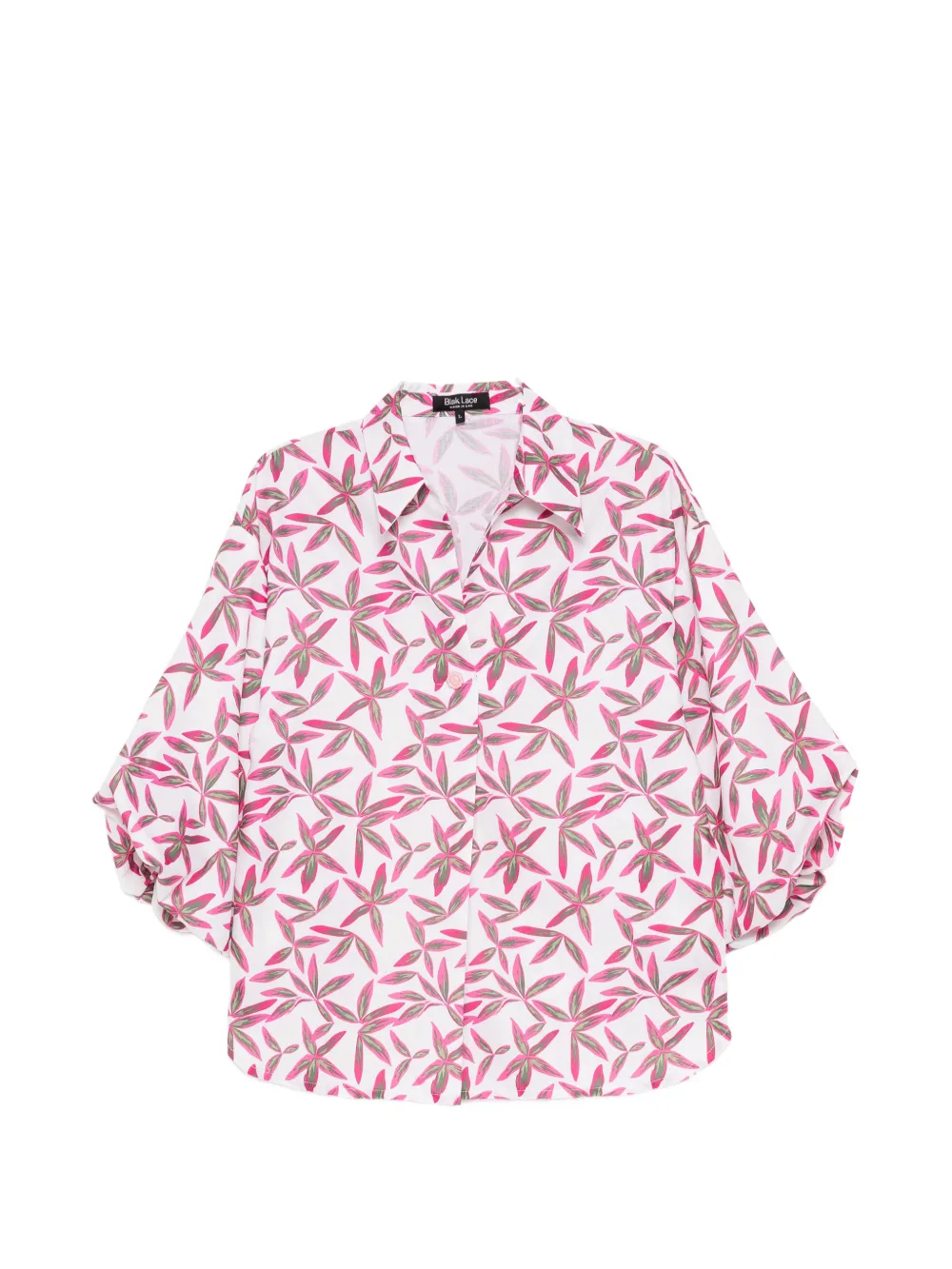 BLAKLACE puffed-sleeve printed blouse