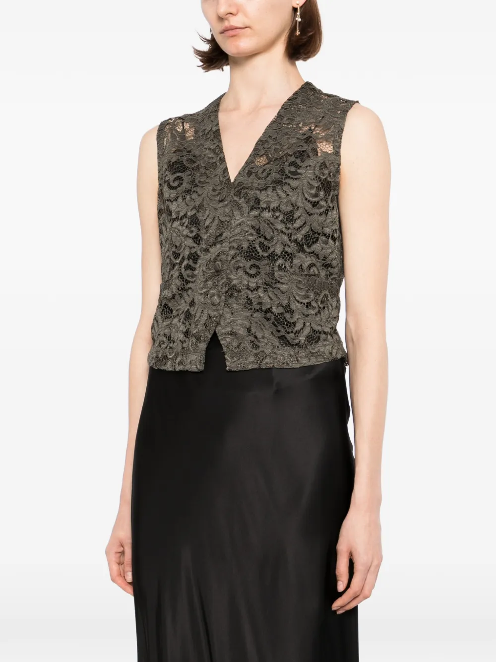 BLAKLACE Top met v-hals Groen