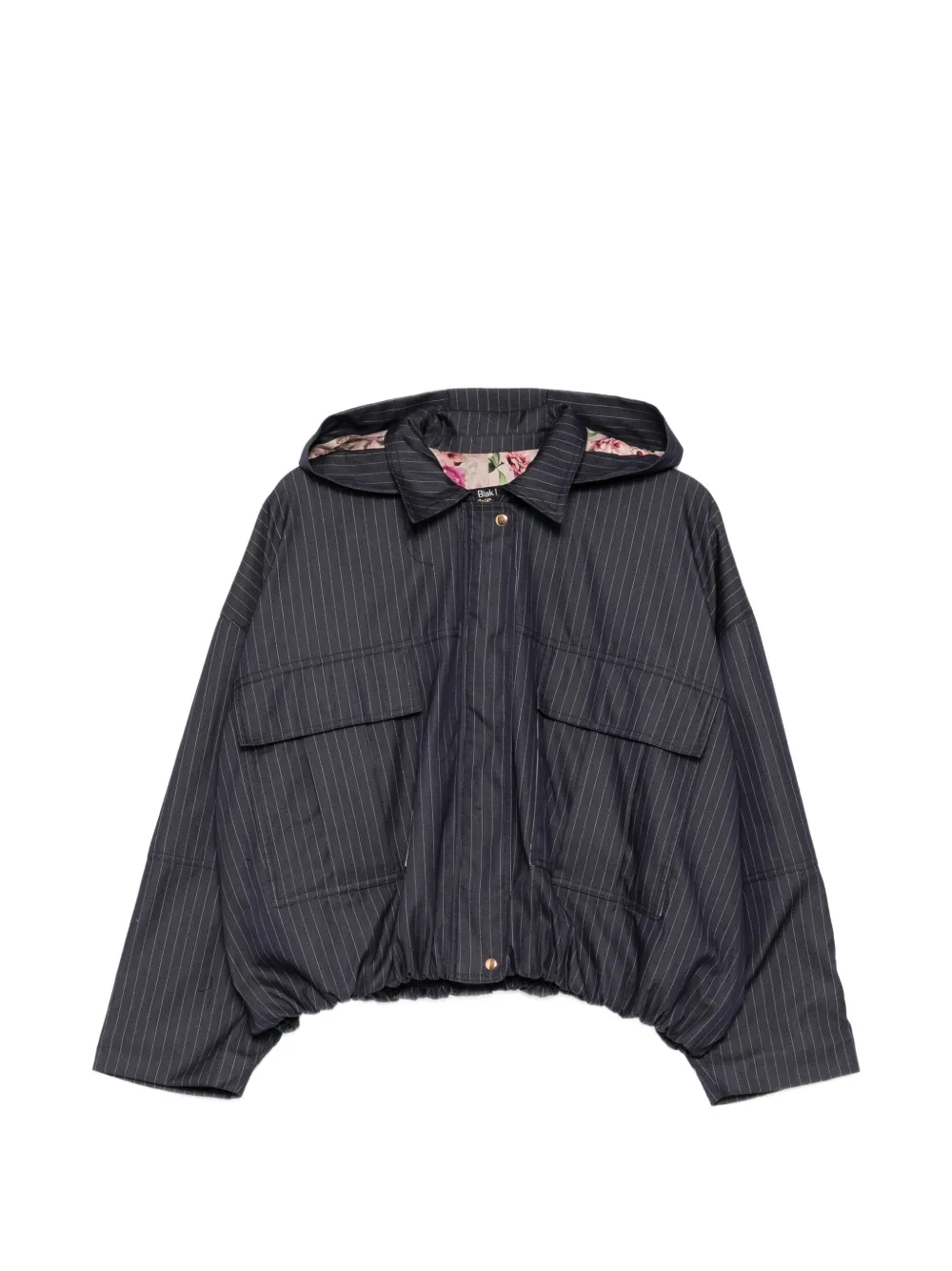 BLAKLACE pinstripe hooded jacket - Blu