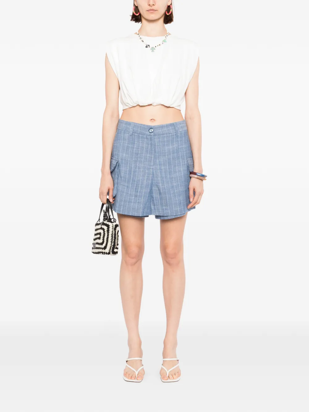 BLAKLACE Cargo shorts met krijtstreep Blauw