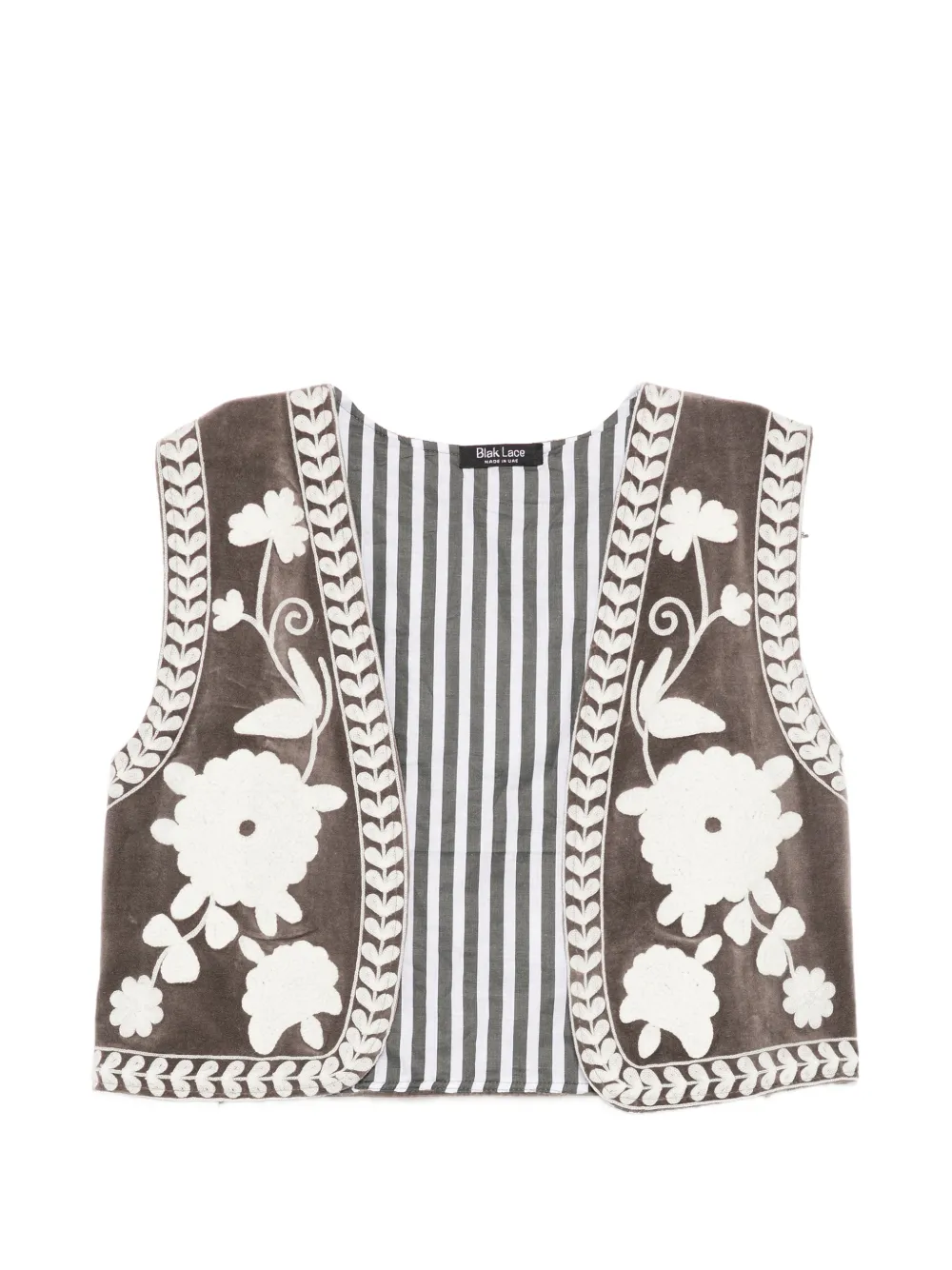 BLAKLACE floral embroidered waistcoat - Braun