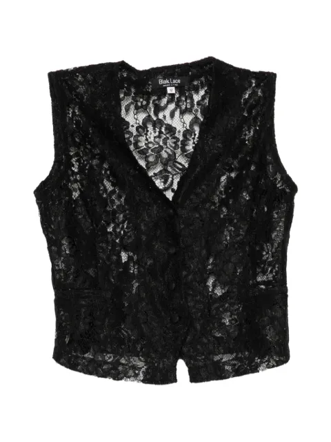 BLAKLACE lace V-neck top