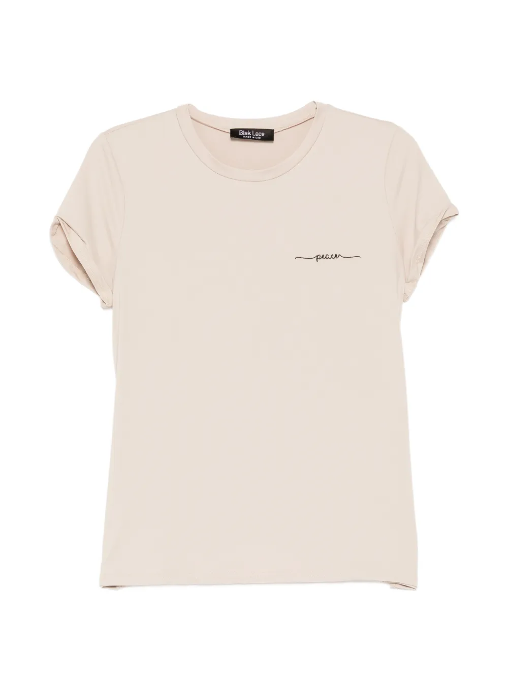 BLAKLACE logo-embroidered T-shirt - Nude