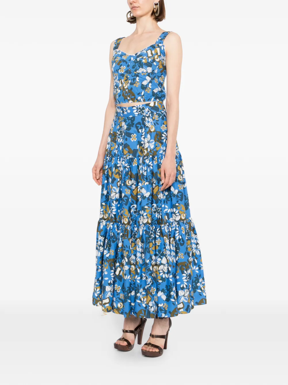  Blaklace Falda Con Estampado Floral - Azul 