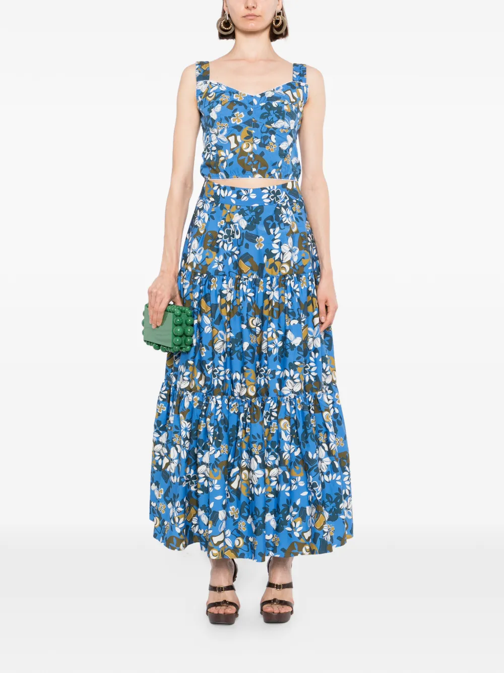  Blaklace Falda Con Estampado Floral - Azul 