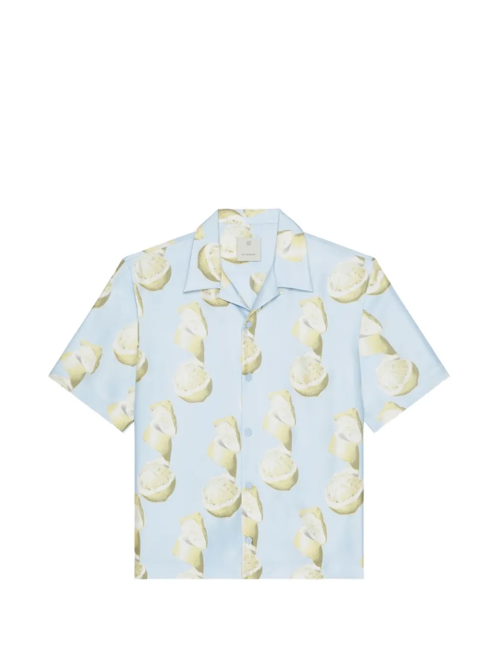 Givenchy lemon print bowling shirt - Blue