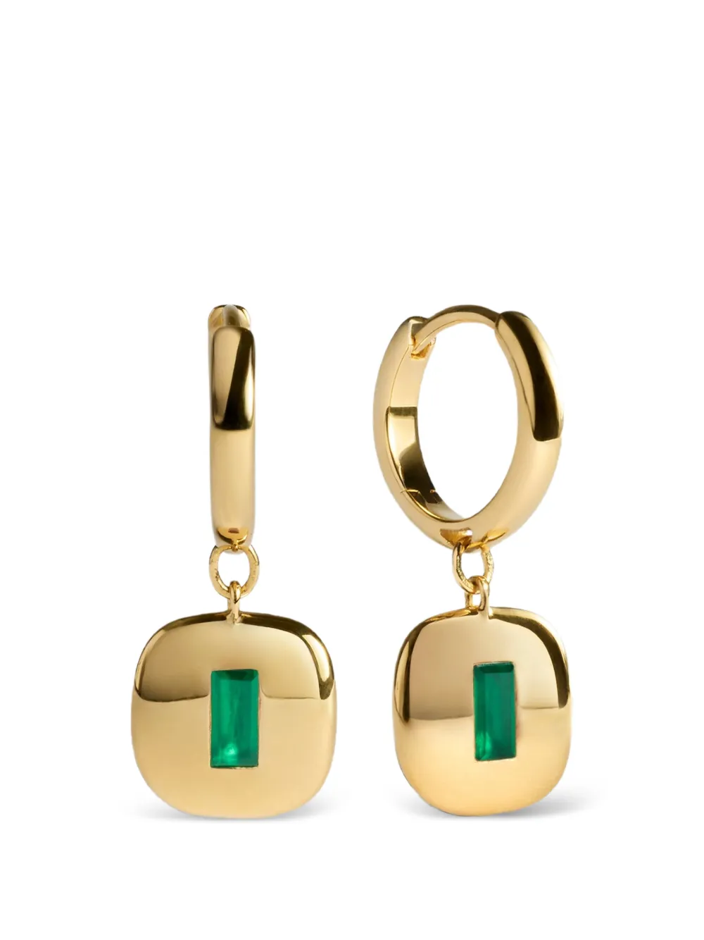 Monica Vinader Gemdrop onyx hoop earrings - Oro