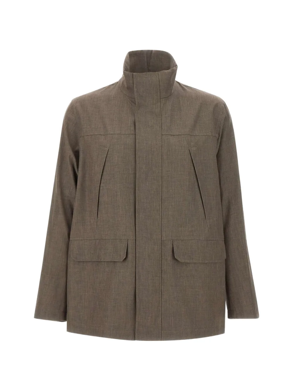 Herno high-collar flap-pockets parka - Grigio