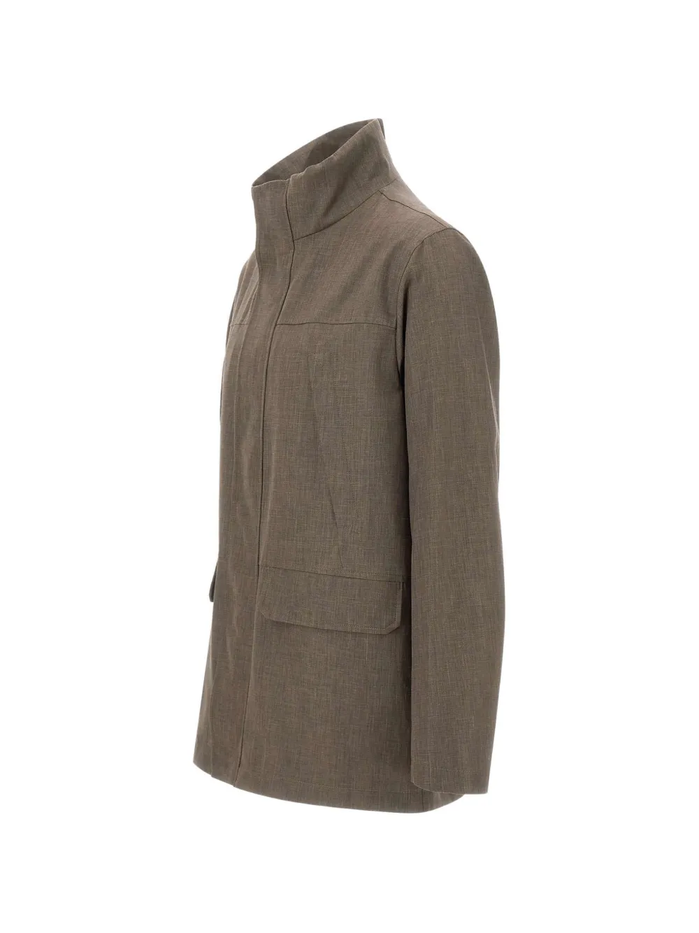 Herno Parka met klepzakken en hoge kraag Grijs