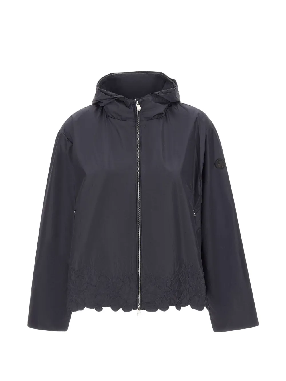 Save The Duck floral-embroidered hooded jacket - Grigio