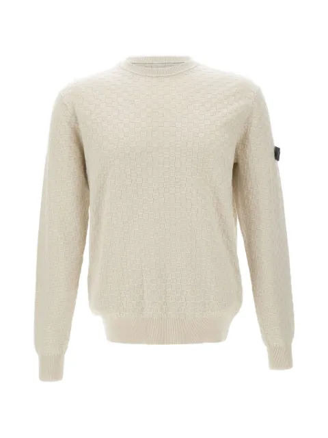 Peuterey checked-weave logo-patch sweater