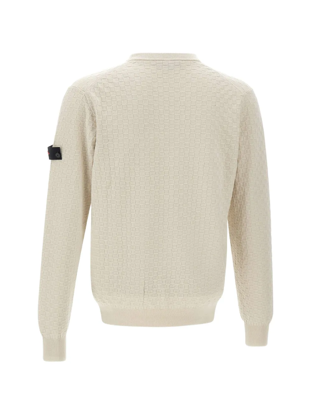  Peuterey Checked-weave Logo-patch Sweater - Neutrals 