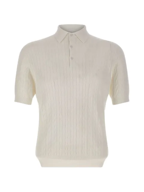Kangra cable-knit ribbed polo shirt
